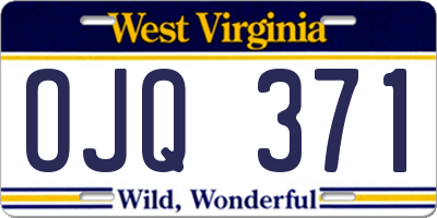 WV license plate OJQ371