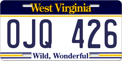 WV license plate OJQ426