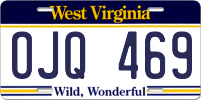 WV license plate OJQ469