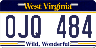 WV license plate OJQ484