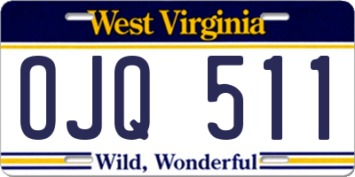 WV license plate OJQ511