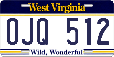 WV license plate OJQ512