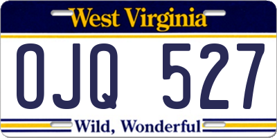 WV license plate OJQ527