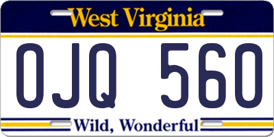 WV license plate OJQ560