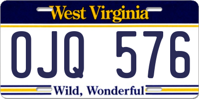 WV license plate OJQ576