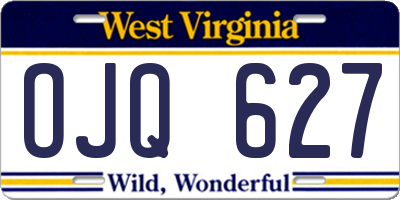 WV license plate OJQ627