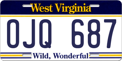 WV license plate OJQ687