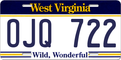 WV license plate OJQ722