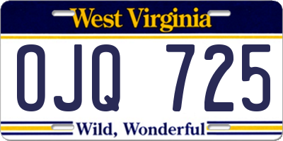 WV license plate OJQ725