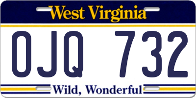 WV license plate OJQ732