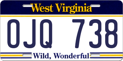 WV license plate OJQ738
