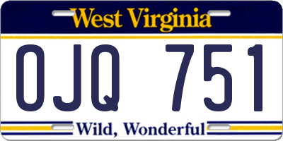 WV license plate OJQ751