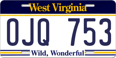 WV license plate OJQ753