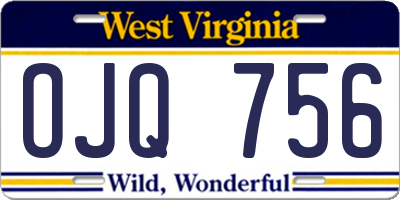 WV license plate OJQ756