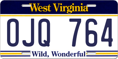 WV license plate OJQ764