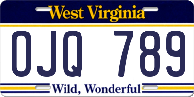 WV license plate OJQ789