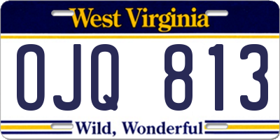 WV license plate OJQ813