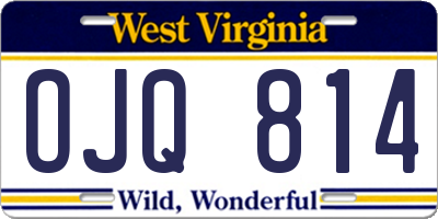 WV license plate OJQ814