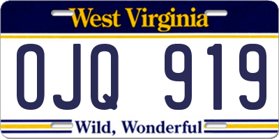 WV license plate OJQ919