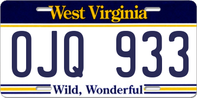 WV license plate OJQ933