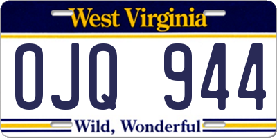 WV license plate OJQ944