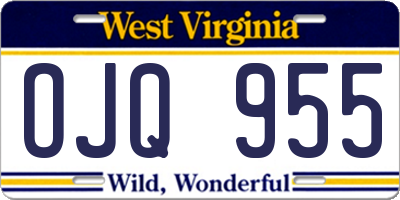 WV license plate OJQ955