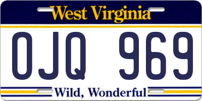 WV license plate OJQ969