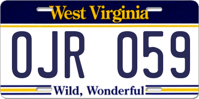 WV license plate OJR059