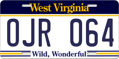 WV license plate OJR064