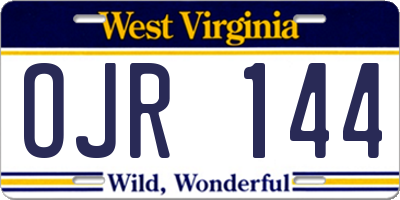 WV license plate OJR144