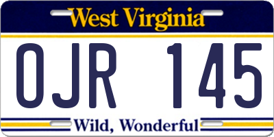 WV license plate OJR145
