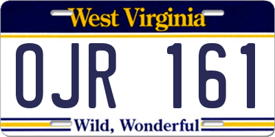 WV license plate OJR161