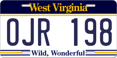 WV license plate OJR198