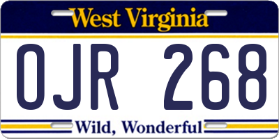 WV license plate OJR268
