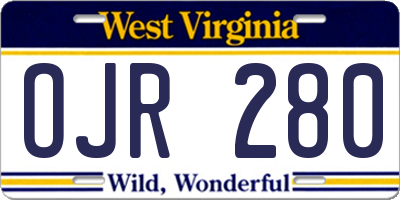 WV license plate OJR280