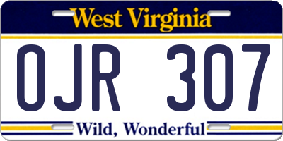 WV license plate OJR307