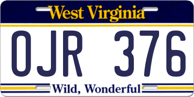 WV license plate OJR376
