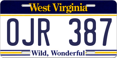 WV license plate OJR387