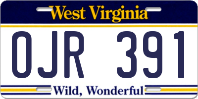 WV license plate OJR391