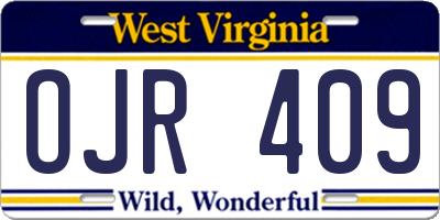 WV license plate OJR409
