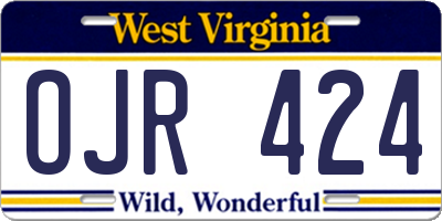 WV license plate OJR424