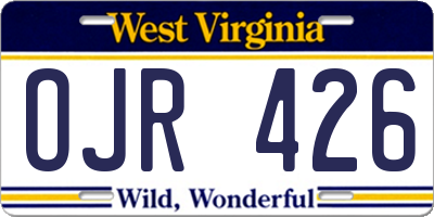 WV license plate OJR426