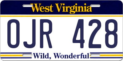 WV license plate OJR428