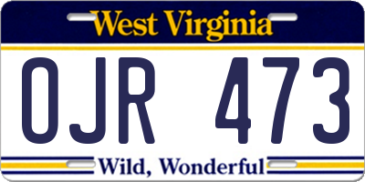 WV license plate OJR473