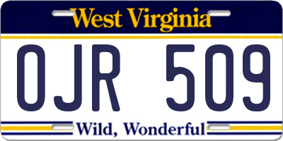 WV license plate OJR509