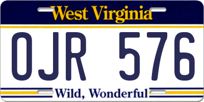 WV license plate OJR576