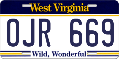 WV license plate OJR669