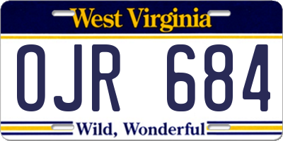 WV license plate OJR684