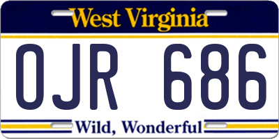 WV license plate OJR686