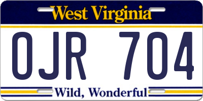 WV license plate OJR704